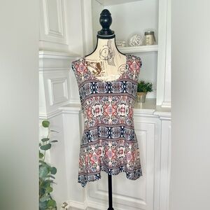 Wilde Women’s Sleeveless Floral Paisley Patterned Tank Size 1X